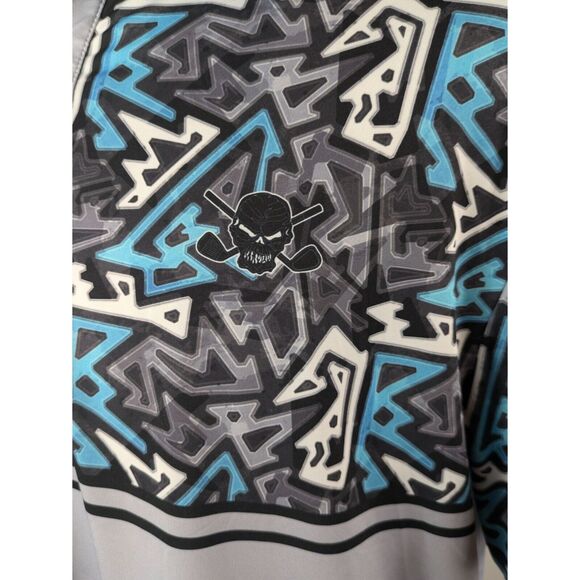 Tattoo Golf Men's L Polo Zone 18 Gray Blue Geometric Design Performance Active - Picture 9 of 11